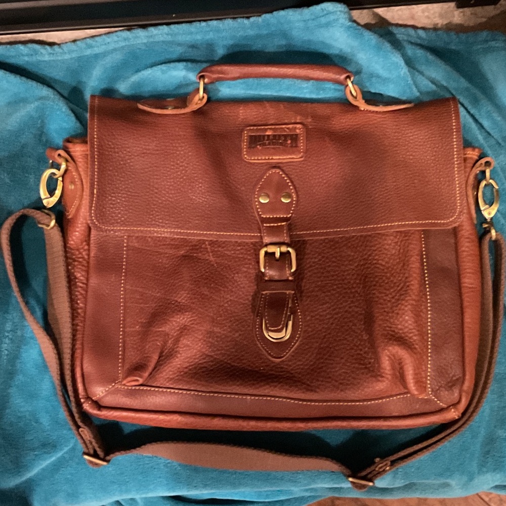 Duluth Trading Co Brown Leather Messenger Bag